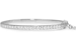Platinum Hinged 3.20ct Diamond Bangle