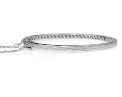 Platinum Hinged 3.20ct Diamond Bangle