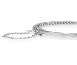 Platinum Hinged 3.20ct Diamond Bangle
