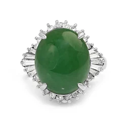 Platinum Jade and Diamond Ballerina Ring