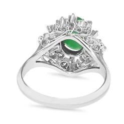Platinum Jade and Diamond Vintage Ballerina Ring