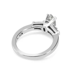 Platinum Marquise and Baguette Diamond Ring