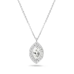 Platinum Marquise Diamond Halo Necklace