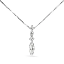 Platinum Marquise Diamond Drop Necklace