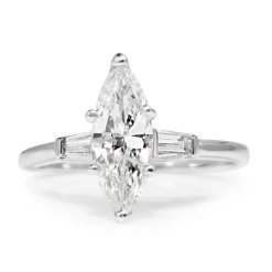 Platinum Marquise Diamond Solitaire Ring