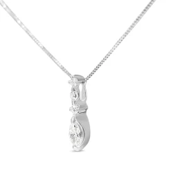 Platinum Marquise Diamond Drop Necklace