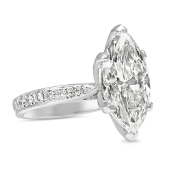 Platinum Marquise Diamond Solitaire Ring