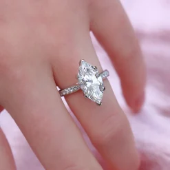 Platinum Marquise Diamond Solitaire Ring
