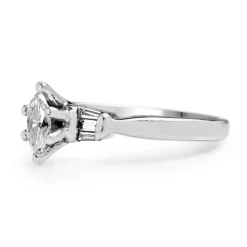 Platinum Marquise Vintage Diamond Ring
