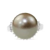 Platinum 14mm Tahitian Pearl and Diamond Ring