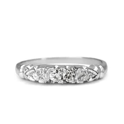 Platinum Old Cut Diamond Band Ring