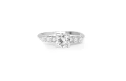 Platinum Old Cut Diamond Solitaire Ring