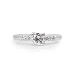 Platinum Old Cut Diamond Ring