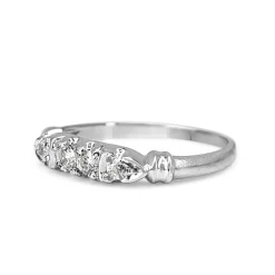 Platinum Old Cut Diamond Band Ring