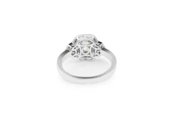 Platinum Old Cut Diamond Art Deco Style Ring