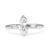 Platinum Old Cut Marquise Diamond Ring
