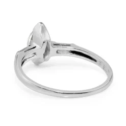 Platinum Old Cut Marquise Diamond Ring