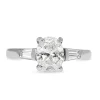 Platinum Oval and Baguette Diamond Ring