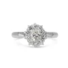 Platinum Oval Cluster Diamond Halo Ring