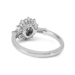 Platinum Oval Cluster Diamond Halo Ring