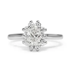 Platinum Oval Diamond Cluster Ring