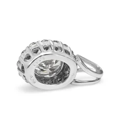 Platinum Oval Diamond Halo Necklace
