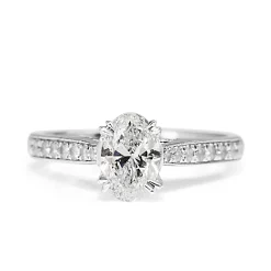 Platinum Oval Diamond Solitaire Ring