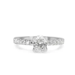 Platinum Oval Diamond Solitaire Ring