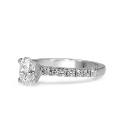 Platinum Oval Diamond Solitaire Ring