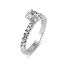 Platinum Oval Diamond Solitaire Ring