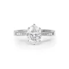 Platinum Oval Solitaire Diamond Ring
