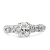 Platinum Oval Solitaire Diamond Ring