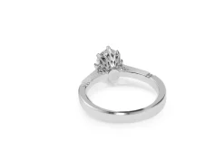 Platinum Oval Solitaire Diamond Ring