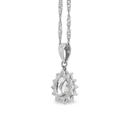 Platinum Pear Shaped Cluster Halo Pendant