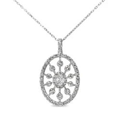 Platinum Pierced Out Diamond Necklace