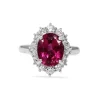 Platinum Pink Tourmaline and Diamond Cluster Halo Ring