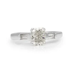 Platinum Radiant Cut Diamond Solitaire Ring