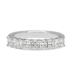 Platinum Radiant Cut Diamond Band Ring
