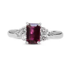 Platinum Ruby and Diamond Ring