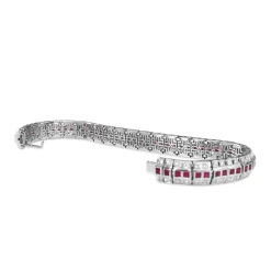 Platinum Ruby and Diamond Bracelet