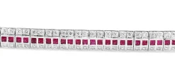 Platinum Ruby and Diamond Bracelet