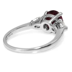 Platinum Ruby and Diamond 3 Stone Ring