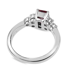 Platinum Ruby and Diamond Ring