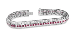 Platinum Ruby and Diamond Bracelet