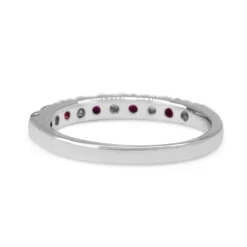 Platinum Ruby and Diamond Band Ring