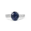 Platinum Sapphire and Diamond Solitaire Ring