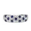 Platinum Sapphire and Diamond Pavé Band Ring