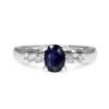Platinum Sapphire and Diamond 5 Stone Ring