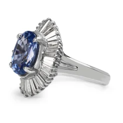 Platinum Sapphire and Diamond Ballerina Ring