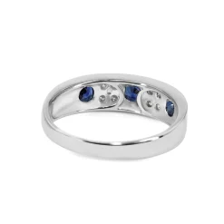 Platinum Sapphire and Diamond Band Ring